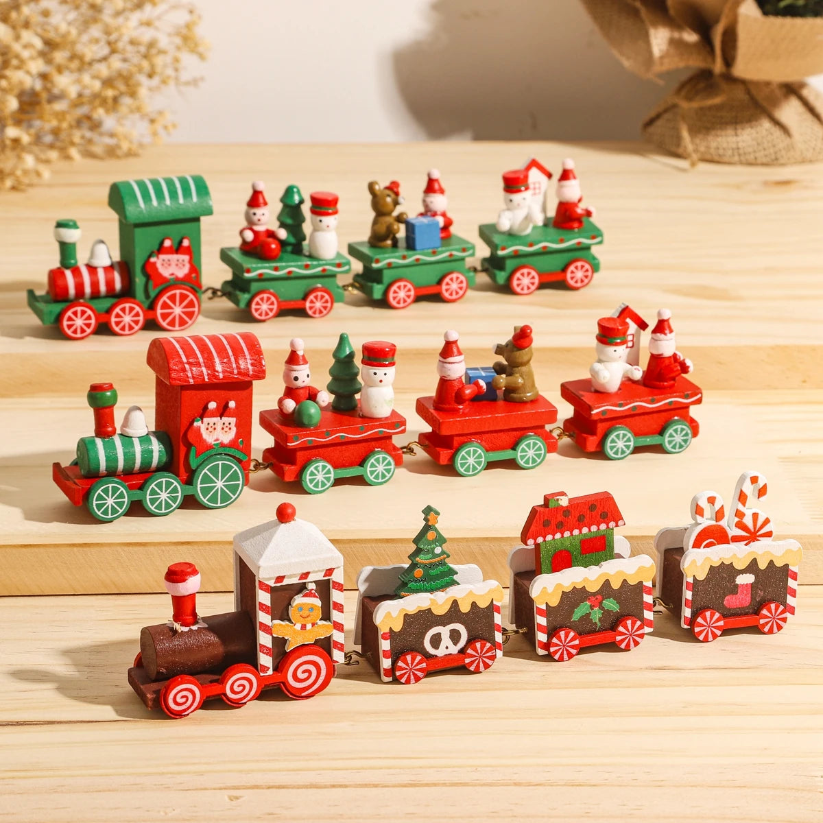 Christmas Wooden Train Decoration – Festive Holiday Ornament