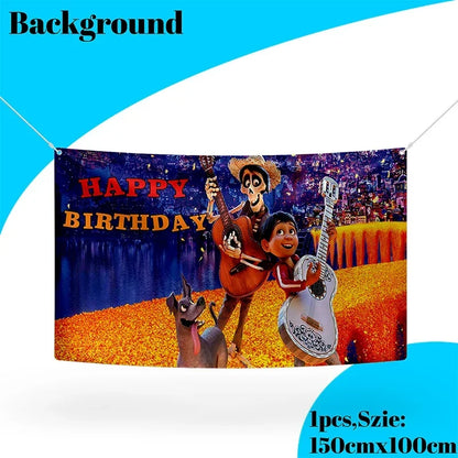 Coco Theme Birthday Party Supplies Tableware & Decorations Set