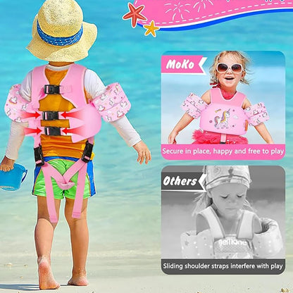 Kids Swim Vest with Arm Floaties – Toddler Pool Float 15–70 lbs