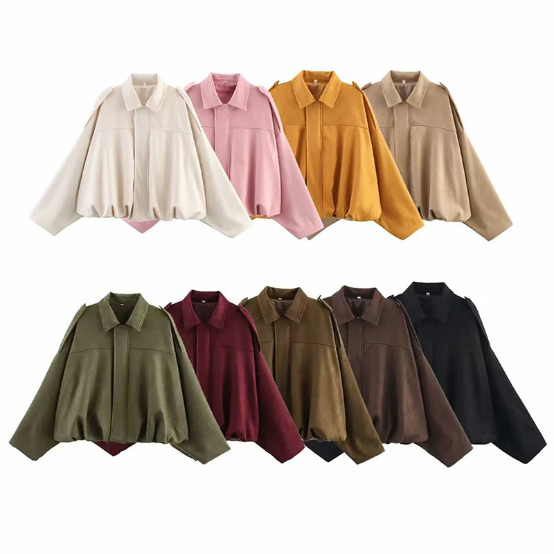 Bomber Jacket for Women, Oversized Vintage Fit