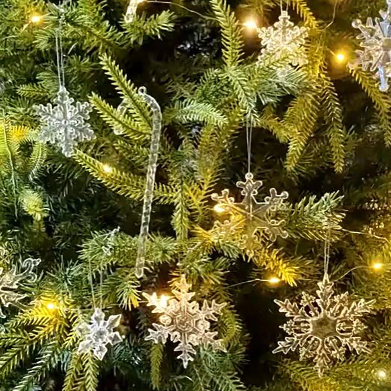 Crystal Acrylic Christmas Tree Hanging Ornaments – 5-Pack
