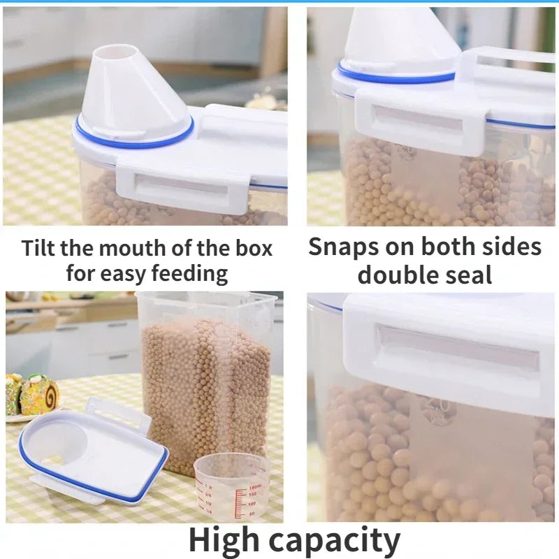 Airtight Pet Food Storage Container with Measuring Cup – 1.5KG & 2KG