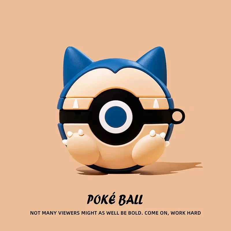 Cute Cartoon Pokeball AirPods Case – Silicone Cover for AirPods 1/2/3/4 & Pro
