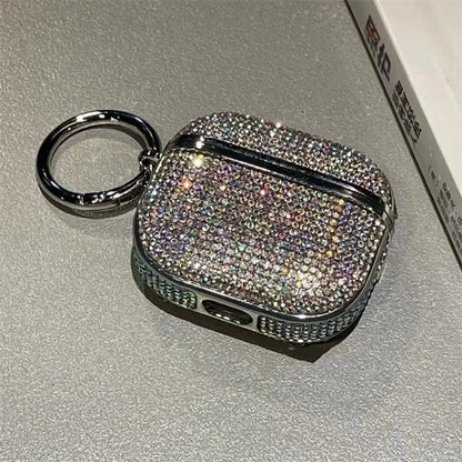 Rhinestone Bling AirPods Case with Keychain – Glitter Cover for Women