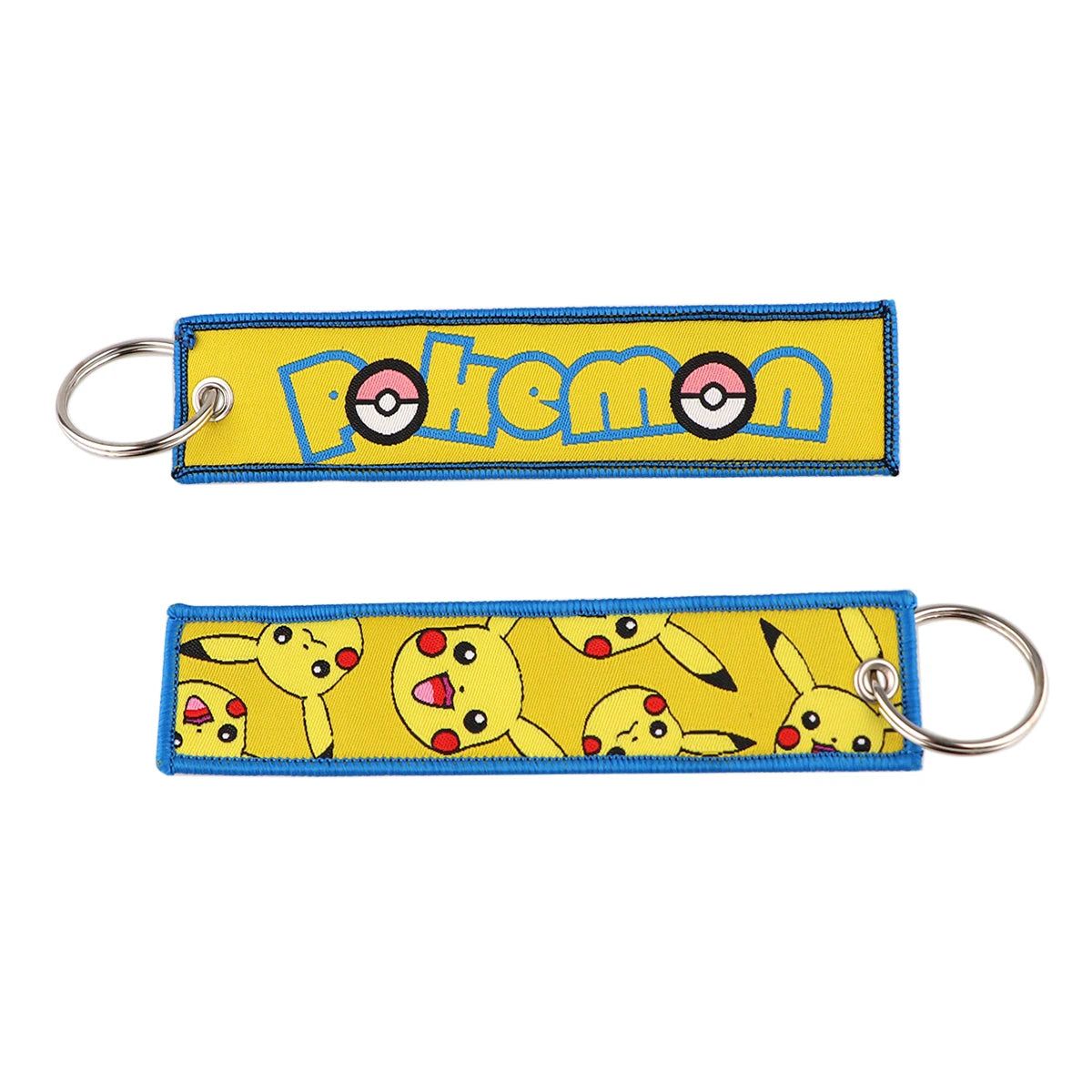 Anime Embroidered Keychain - Cute Cartoon Jet Tag Key Ring