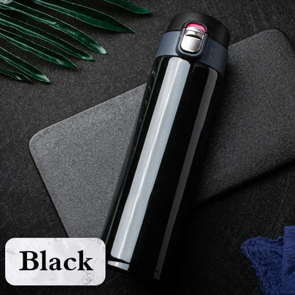 Vacuum Flask Thermos Bottle 500ml – Stainless Steel Pop-Up Lid Travel Mug