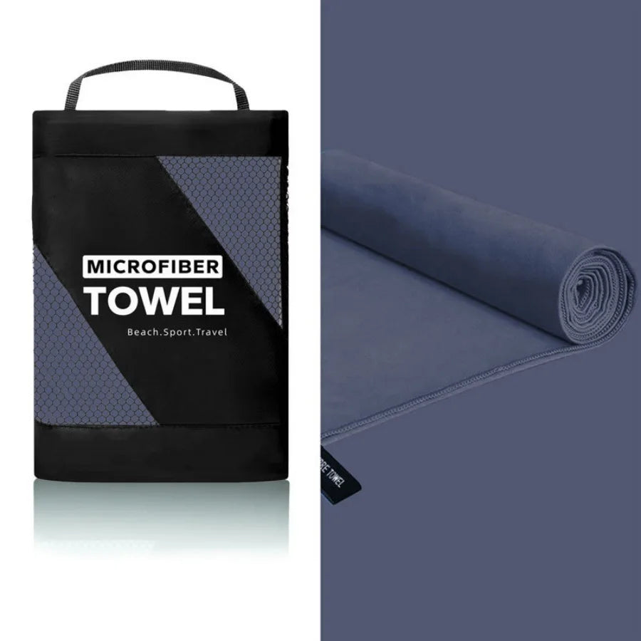 Microfiber Sports Towel with Carry Case – Quick Dry for Beach, Gym & Travel