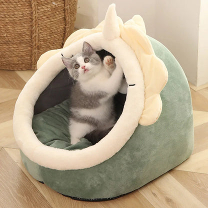 Cat Cave Bed – Foldable Washable Pet Sleeping Nest for Cats & Small Dogs