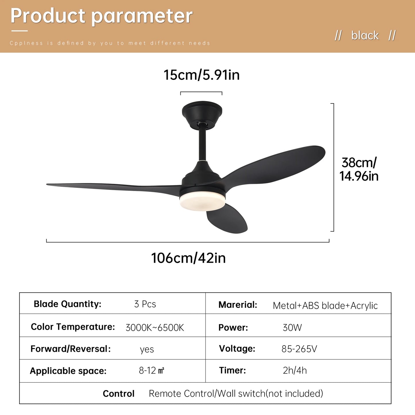 Ceiling Fan with Light – Low Profile Remote Control Fan, 25–52 Inch