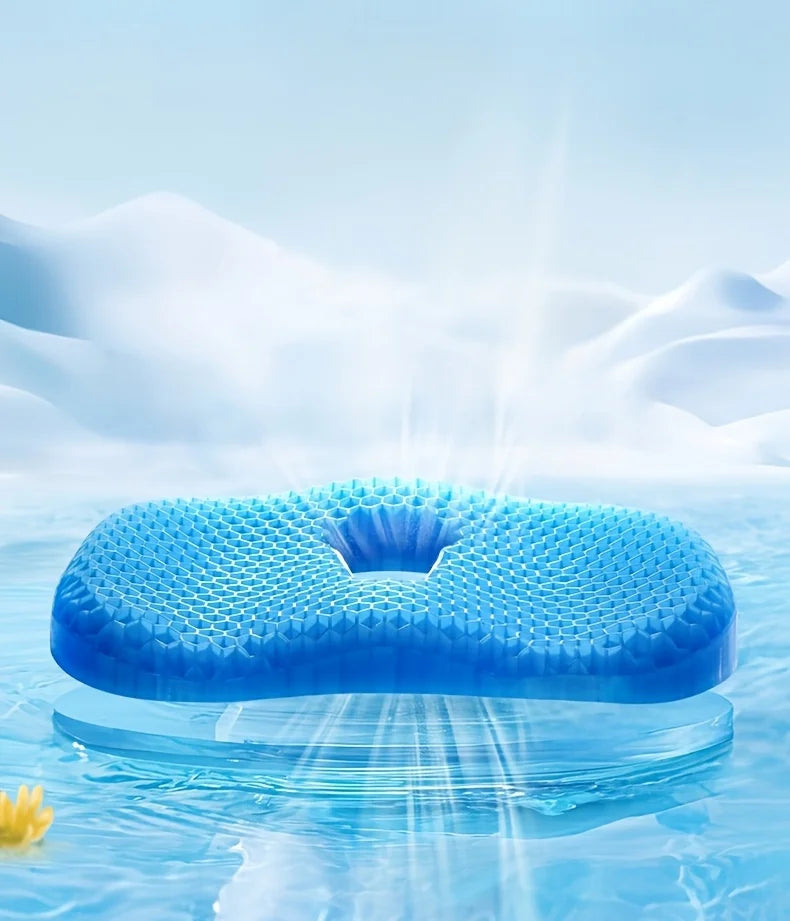 Gel Honeycomb Seat Cushion with Cover – U-Shaped Tailbone Relief