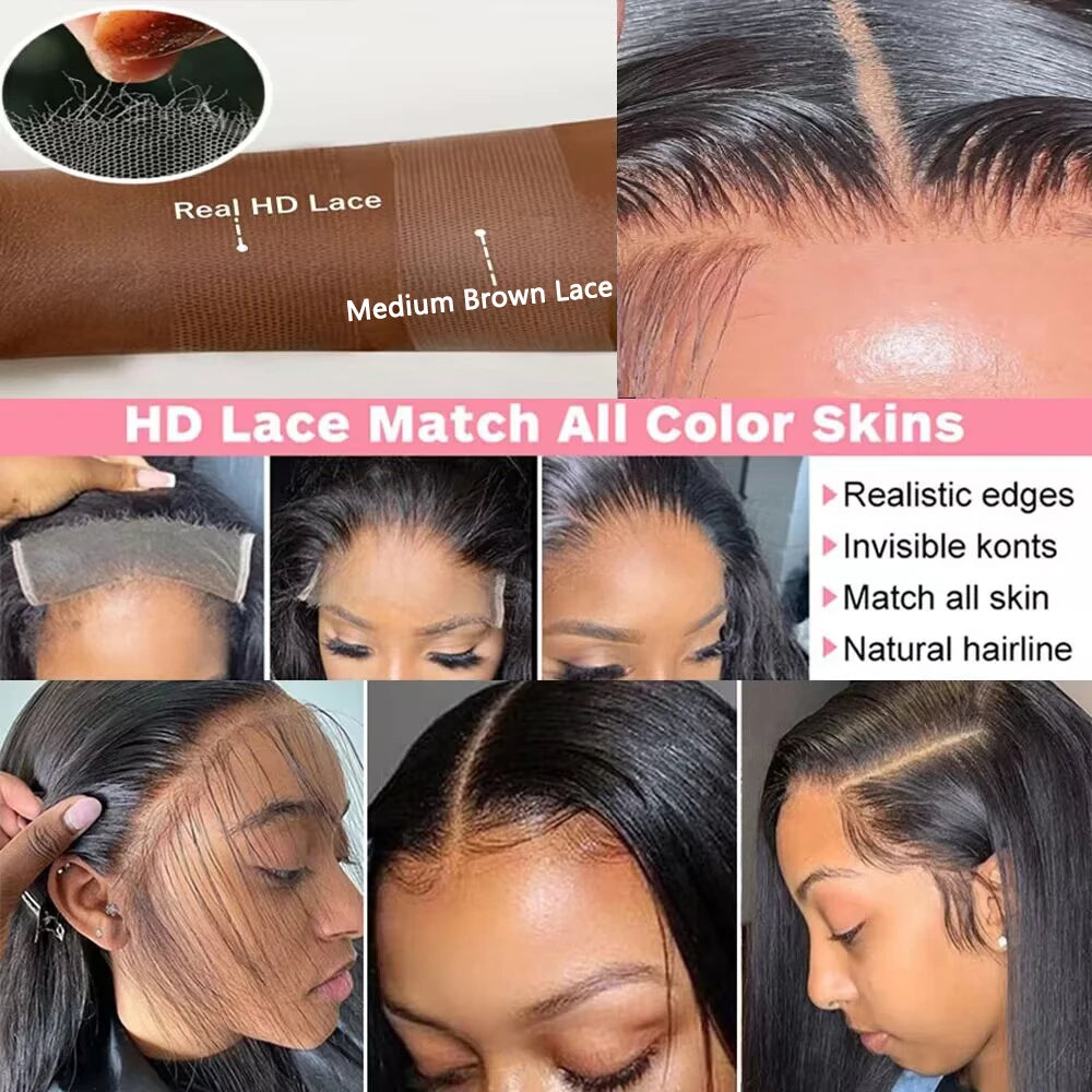 HD Lace Front Human Hair Wig – Bone Straight, 13x6 / 13x4 / 4x4