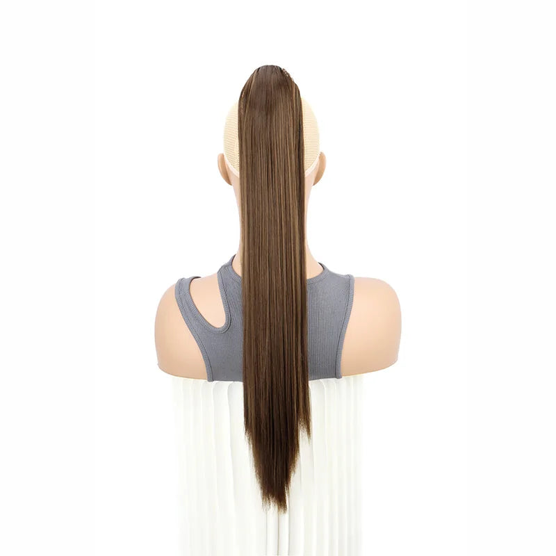Claw Clip Ponytail Hair Extension – 24 Inch Long Straight Synthetic