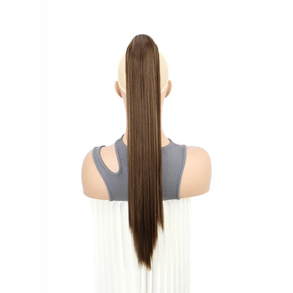 Claw Clip Ponytail Hair Extension – 24 Inch Long Straight Synthetic