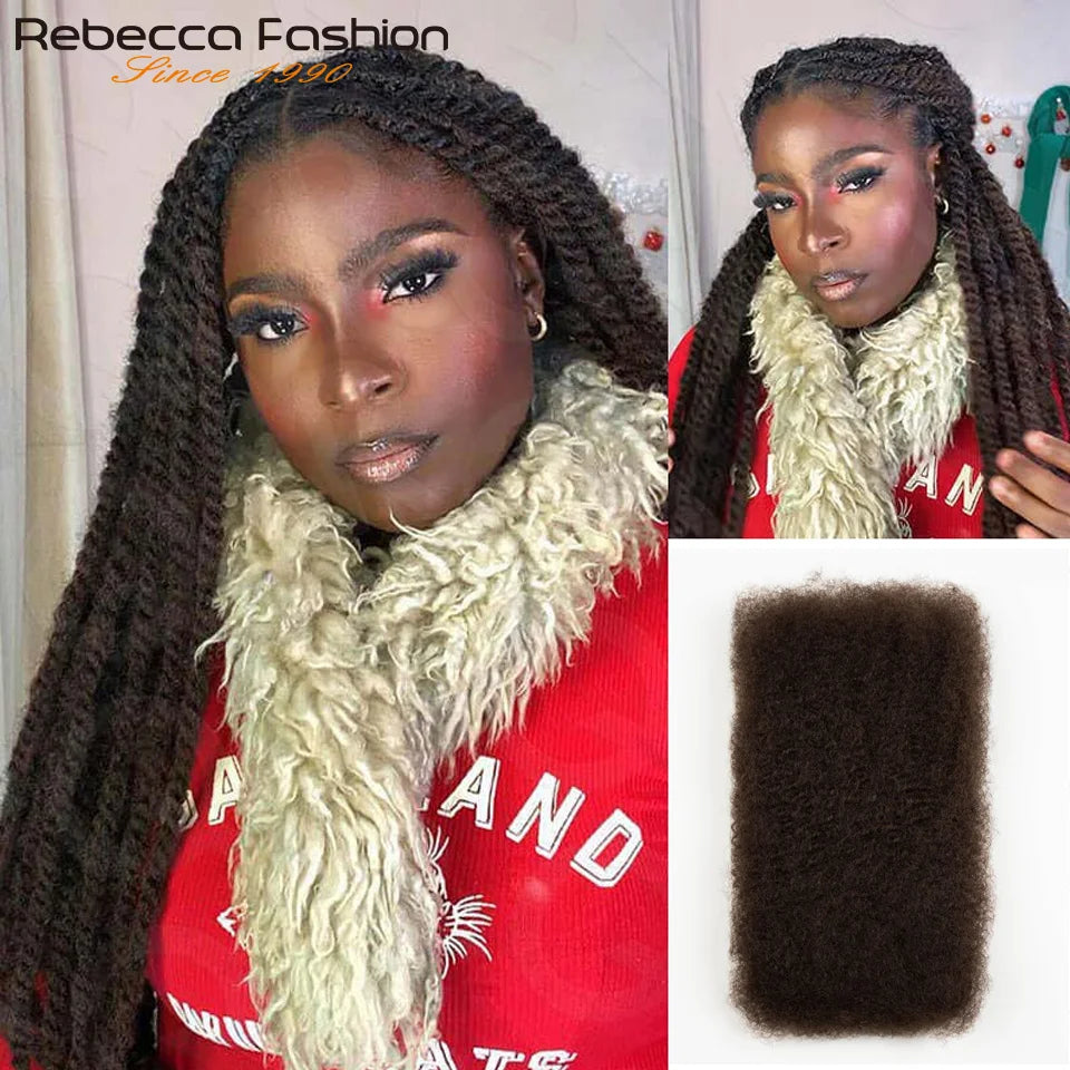 Afro Kinky Curly Bulk Human Hair for Braiding Remy No Attachment