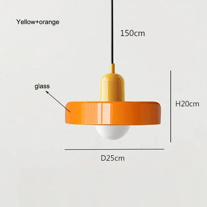 Nordic Glass Bauhaus Pendant Light – Retro Chandelier for Dining Room, Bedroom & Cafe