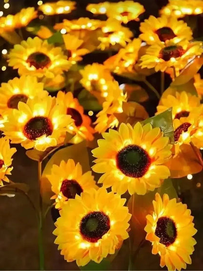 Solar Sunflower Garden Stake Lights Outdoor Waterproof LED Lawn Lamp