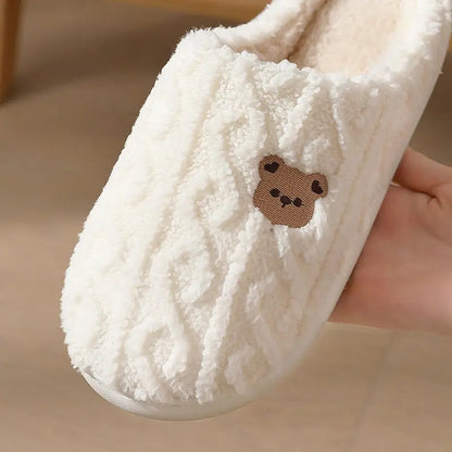 Fluffy Bear Cotton Slippers for Women & Men