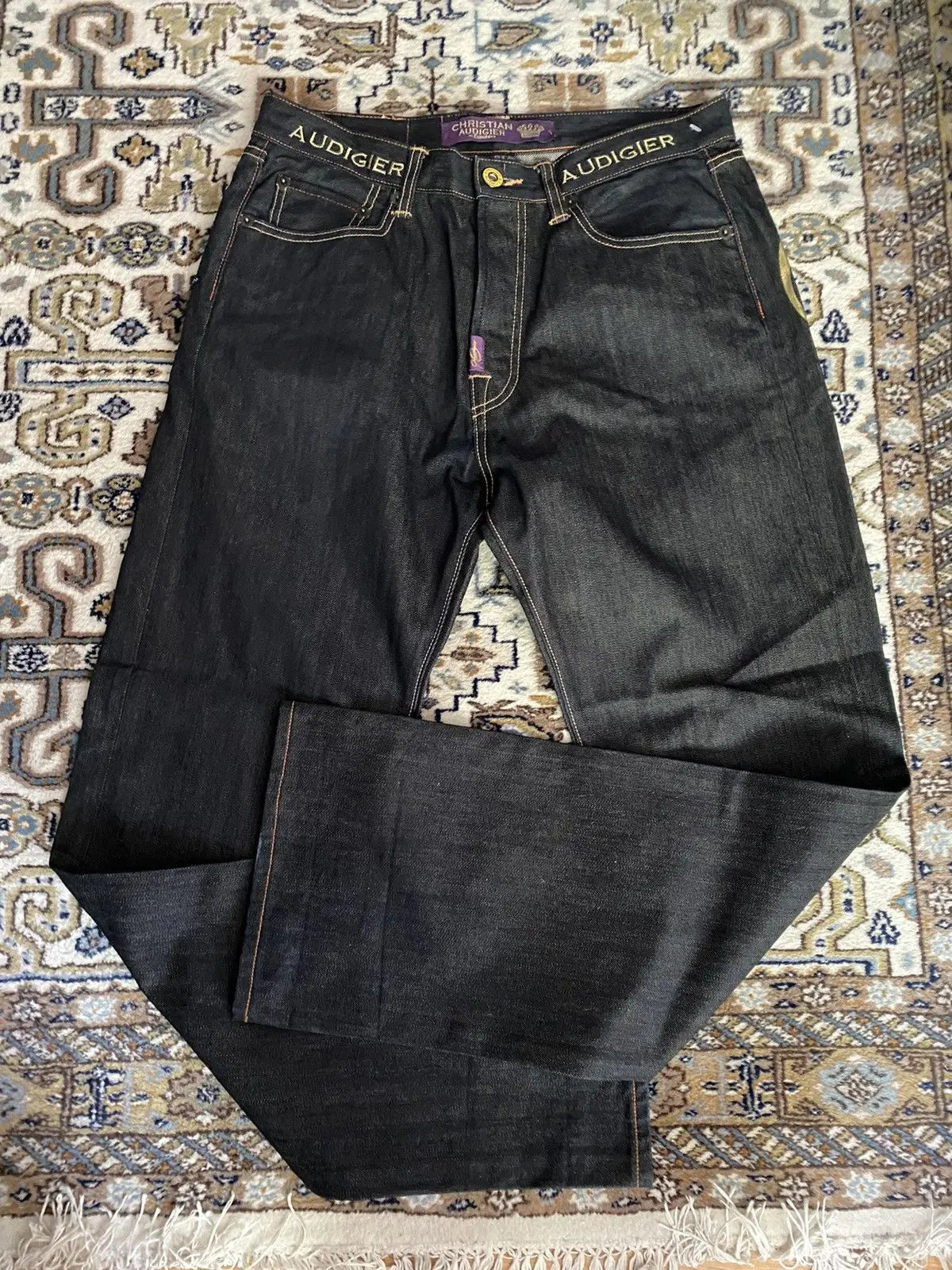 Y2K Wide Leg Jeans – Statue of Liberty Diamond Denim Pants