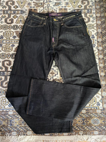 Y2K Wide Leg Jeans – Statue of Liberty Diamond Denim Pants