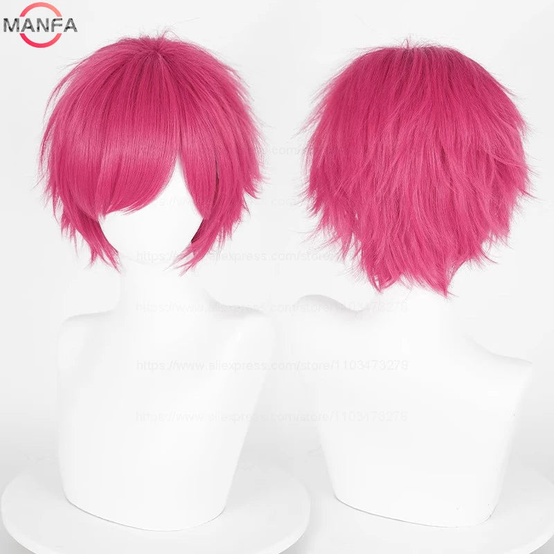 Short Straight Anime Cosplay Wig 30cm Multi-Color Unisex