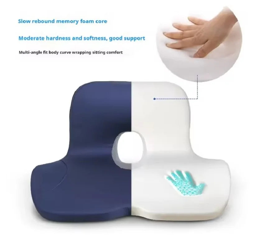 Memory Foam Seat & Lumbar Support Cushion Set – Orthopedic Ergonomic Back Relief