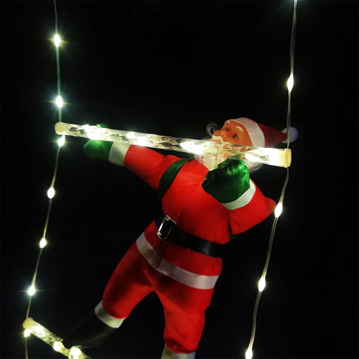 Santa Claus Climbing Ladder LED Light – 3M Outdoor Christmas Decoration