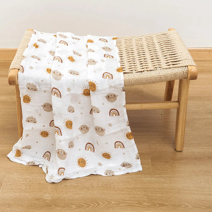 Baby Muslin Swaddle Blanket – Soft Bamboo Cotton, 47x43in, 22 Prints