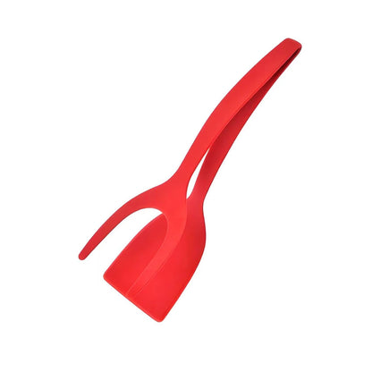 2-in-1 Grip & Flip Spatula Tongs – Nylon Kitchen Turner