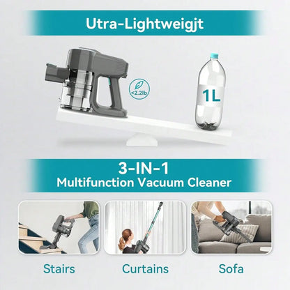 Cordless Vacuum Cleaner 40KPa – Powerful Stick Vacuum for Hard Floors, Carpet & Pet Hair