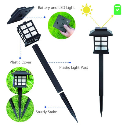 Solar Pathway Lights Outdoor – 8 Pack Waterproof Garden Stake Lamps