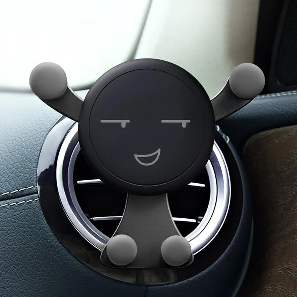 Gravity Car Phone Holder – Smile Face Air Vent Clip Mount