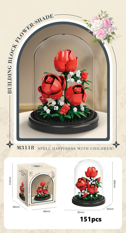 Flower Bouquet Micro Building Blocks – Bonsai Home Decor Puzzle