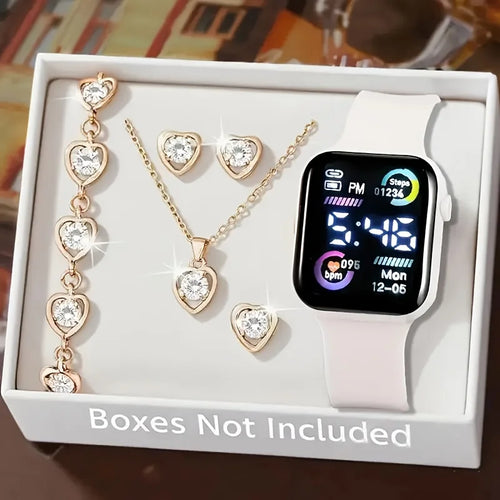 Girls Digital Watch & Jewelry Gift Set – Watch, Necklace, Bracelet & Earrings