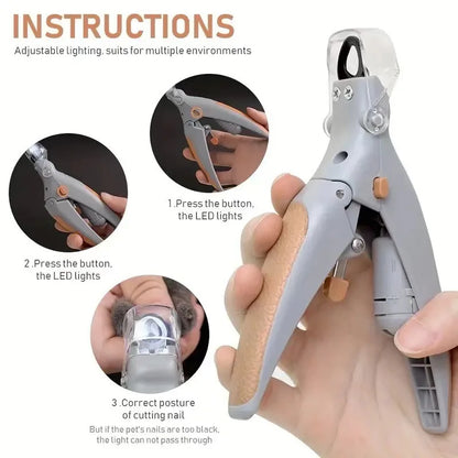 LED Pet Nail Clipper – Safe & Precise for Dogs & Cats