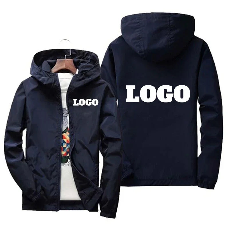 Custom Print Men's Waterproof Windbreaker Jacket – Personalized Hoodie
