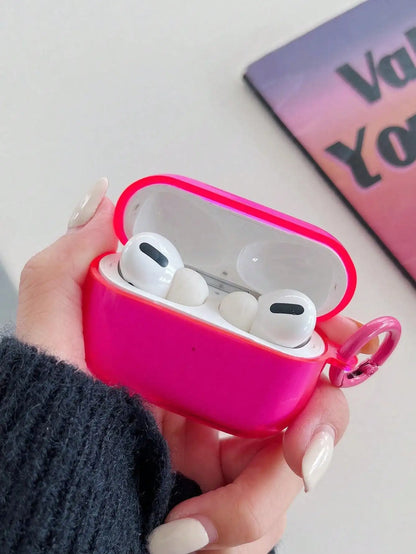 AirPods Case Candy Color Clear Soft TPU with Carabiner Ring