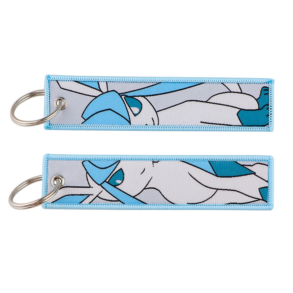 Anime Embroidered Keychain - Cute Cartoon Jet Tag Key Ring