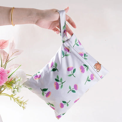 Waterproof Wet Dry Diaper Bag 20x25cm PUL Zipper Pouch