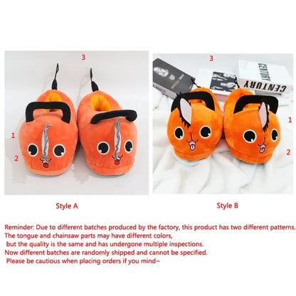 Pochita Plush Slippers – Chainsaw Man Anime Indoor Slippers