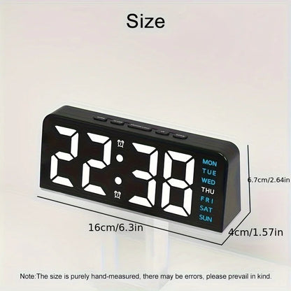 Digital LED Alarm Clock with Night Light, Temperature & Snooze