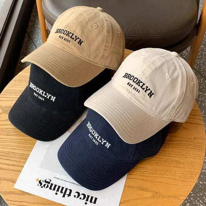 Korean Letter Embroidered Baseball Cap – Unisex Adjustable