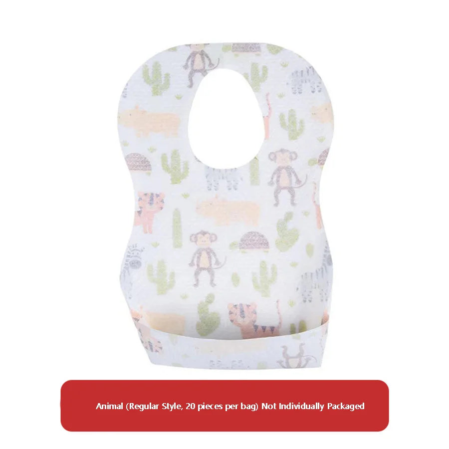 Disposable Baby Bibs Waterproof No-Wash Feeding Bibs for Toddlers