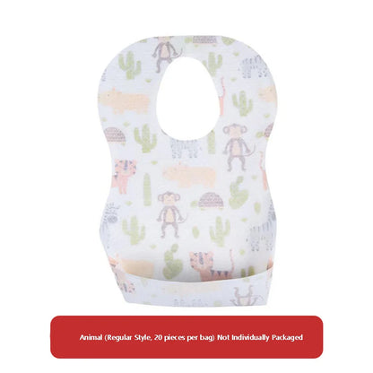 Disposable Baby Bibs Waterproof No-Wash Feeding Bibs for Toddlers