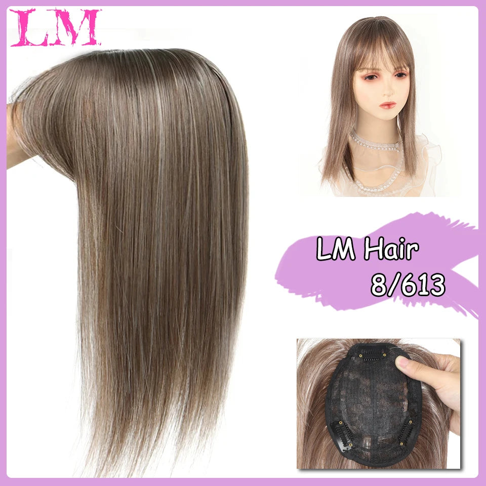 Clip-In Hair Topper with Bangs – Invisible Seamless Crown Coverage