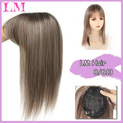 Clip-In Hair Topper with Bangs – Invisible Seamless Crown Coverage