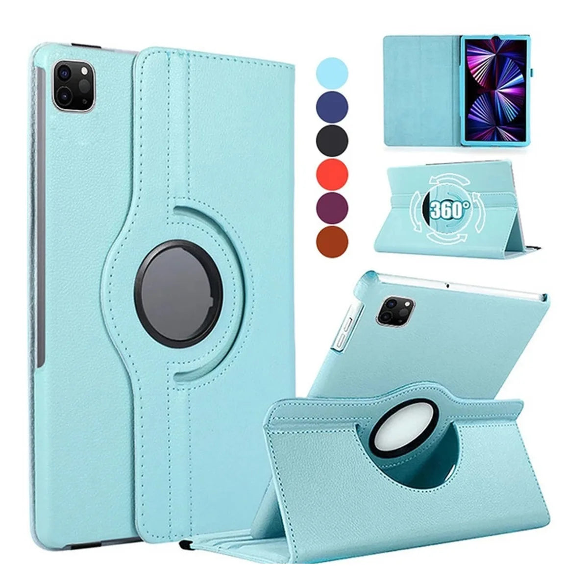 360 Rotation iPad Case Leather Stand Cover All Models