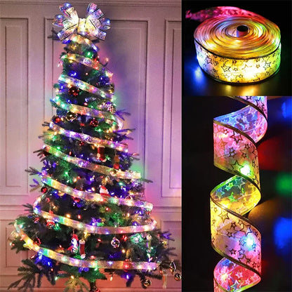 Christmas Ribbon Fairy Lights with LEDs – 1m to 10m Xmas Tree Decor
