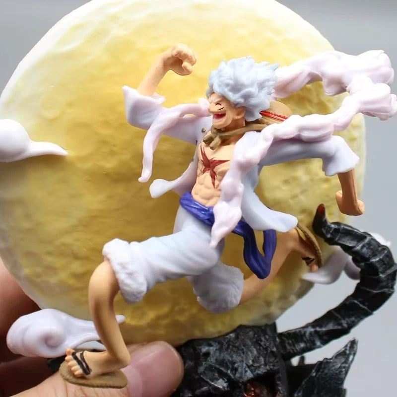 12CM One Piece Luffy Gear 5 Nika Moon Light Action Figure
