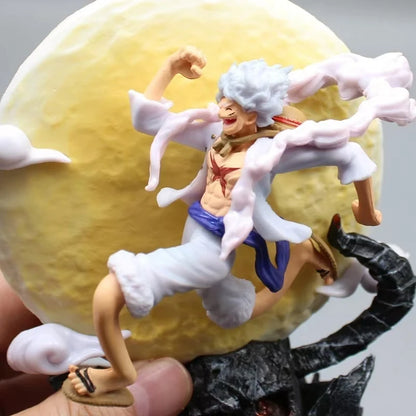 12CM One Piece Luffy Gear 5 Nika Moon Light Action Figure