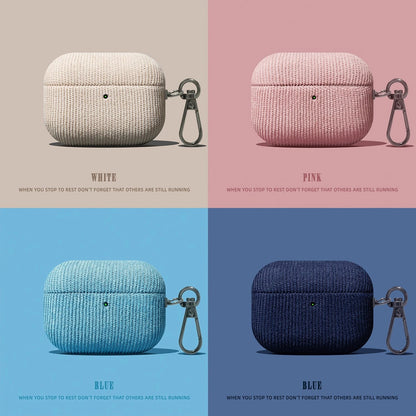 Corduroy AirPods Case with Carabiner Clip – Anti-Scratch Fabric Cover